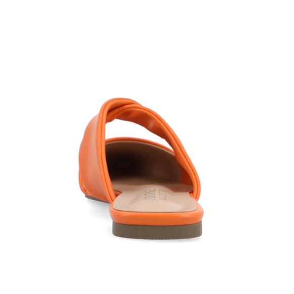 NEW Journee Women's Enniss Cutout Pointed Toe Mule Flats Size 7 Orange VOLS - Picture 3 of 8